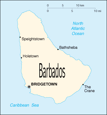 Map of Barbados